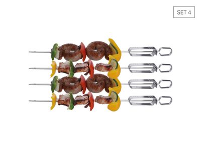 Set da 4 spiedini da griglia con raschietto 45 cm - Weis