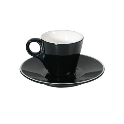 Tirolix - Tazze Caffè Coniche Con Piatto 8 cl Nero Breakfast