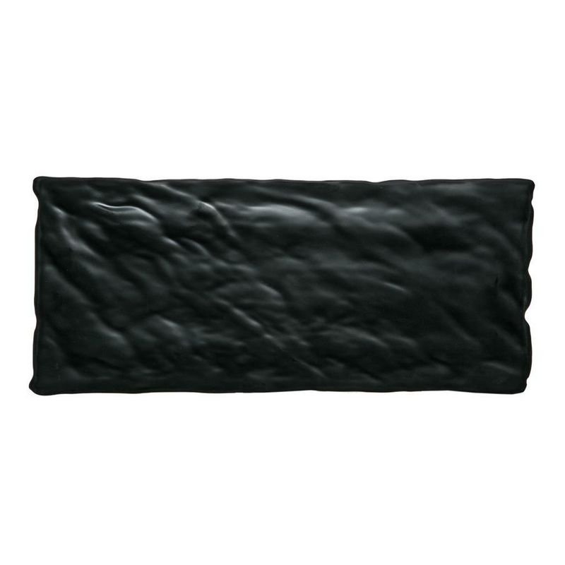 Tirolix - Vassoio Rettangolare 18 x 40 cm Nero Melamina Ardesia