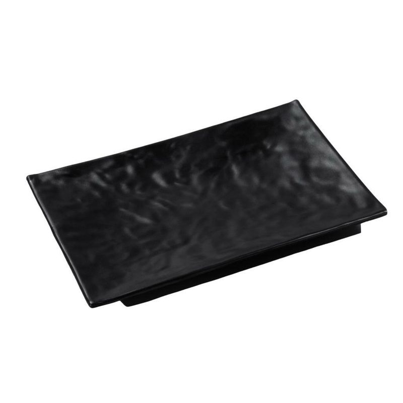 Tirolix - Piatto Rettangolare 20 x 14 cm Nero Melamina