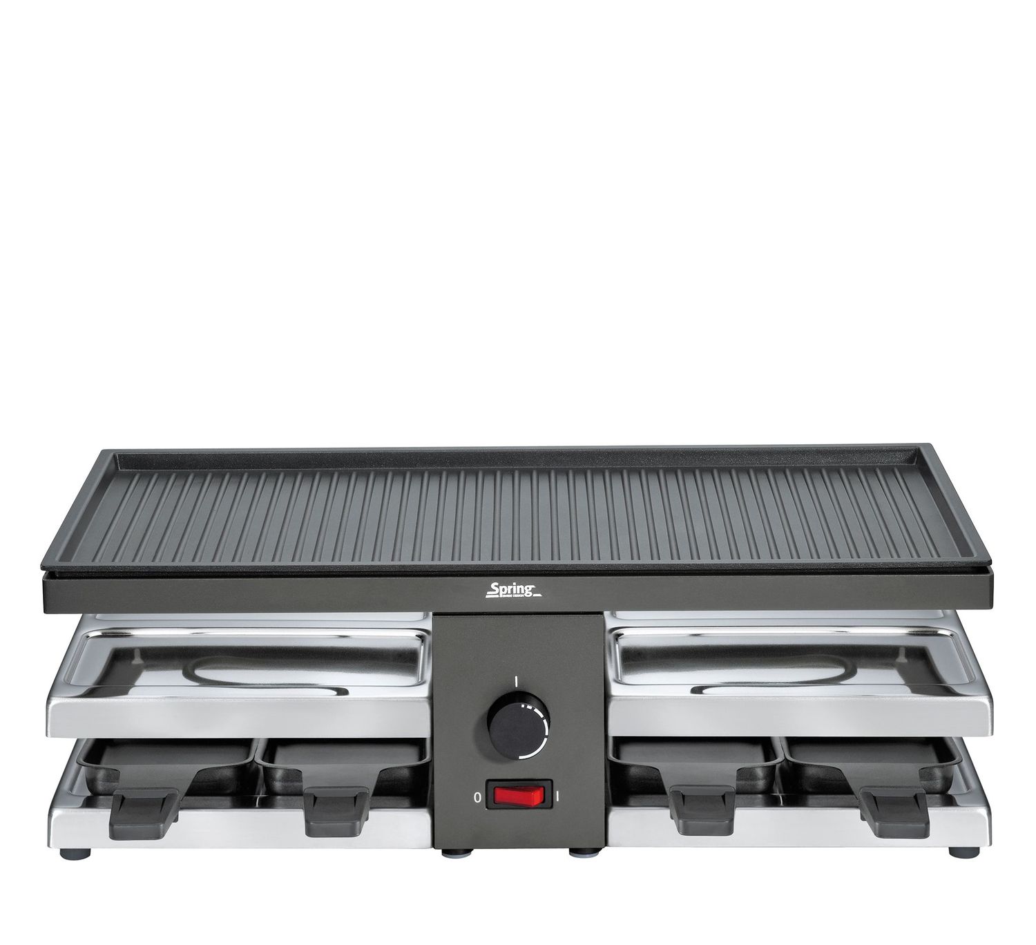 Spring - Raclette con piastra in alluminio nera 47 x 24 cm Raclette8 Fun