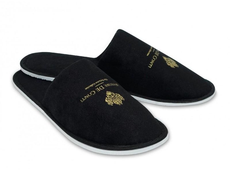 Tirolix - Pantofole in velluto a punta chiusa 30 cm Vittore De Conti Nero