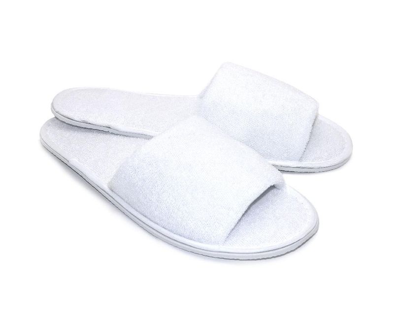 Tirolix - Pantofole in spugna con punta aperta 32 cm Bianco