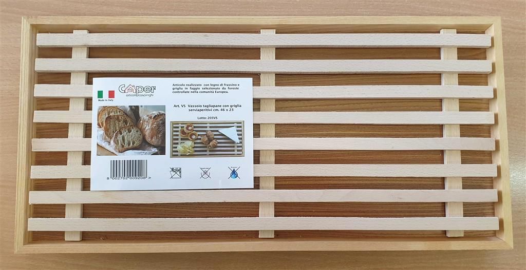 Tagliere Pane Con Griglia 46 x 23 cm - Caper