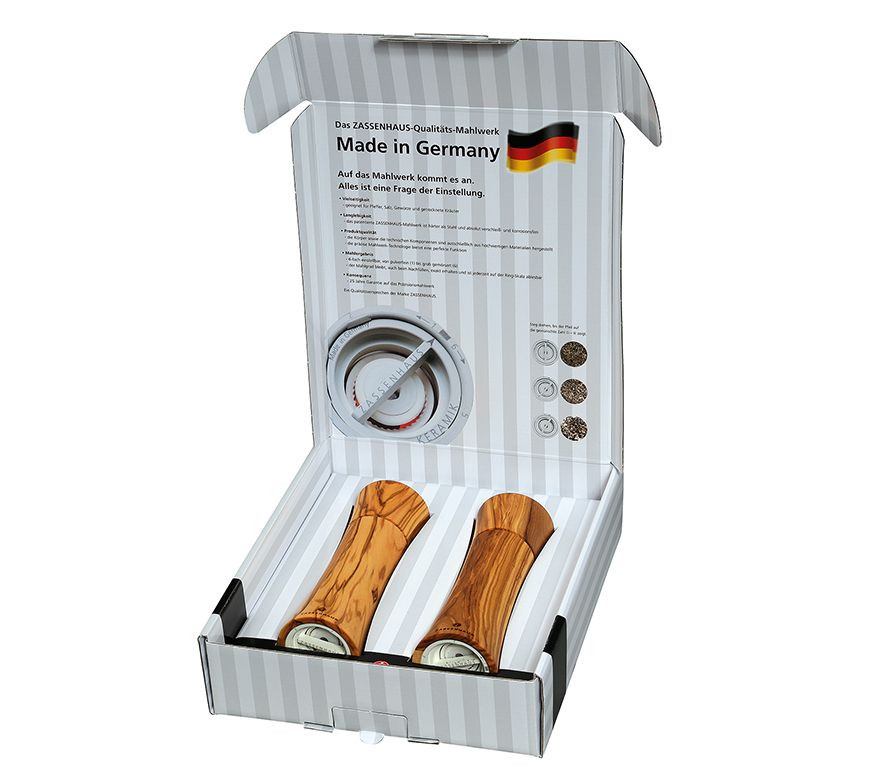 Set macina pepe e sale legno d&#39;ulivo 18 cm Frankfurt - Zassenhaus
