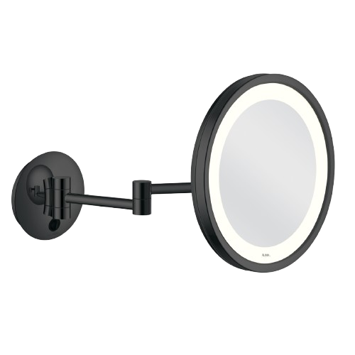 Aliseo - Specchio illuminato con braccio doppio Nero Led City Light 250 mm