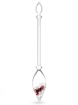 VitaJuwel - PENDENTE DI VETRO con Quarzo Rosa - Granato - Cristallo di Rocca 350 mm