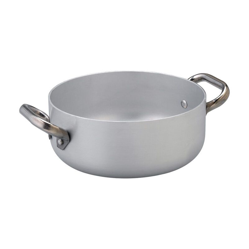 Agnelli - Casseruola Bassa 2 Manici 24 cm Alluminio Induzione - 3 mm