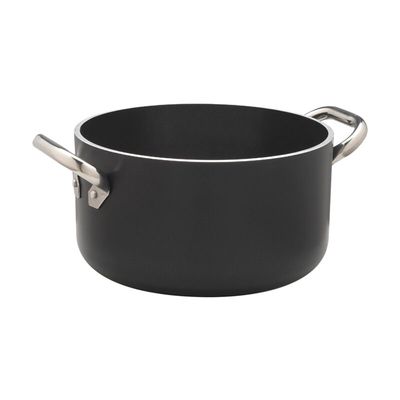 Agnelli - Casseruola Alta 2 Manici 28 cm Al Black - 5 mm - Radiante