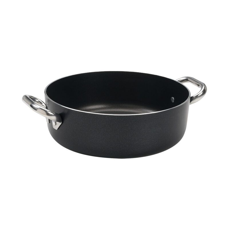 Agnelli - Casseruola Bassa 2 Manici 40 cm Al Black - 3 mm