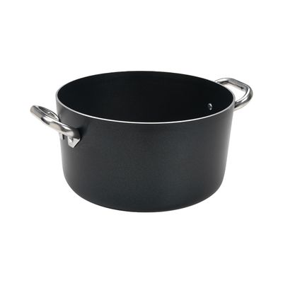 Agnelli - Casseruola Alta 2 Manici 24 cm Al Black - 3 mm