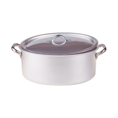 Agnelli - Casseruola Ovale Con Coperchio 40 x 28 cm Alluminio 126 - 3 mm