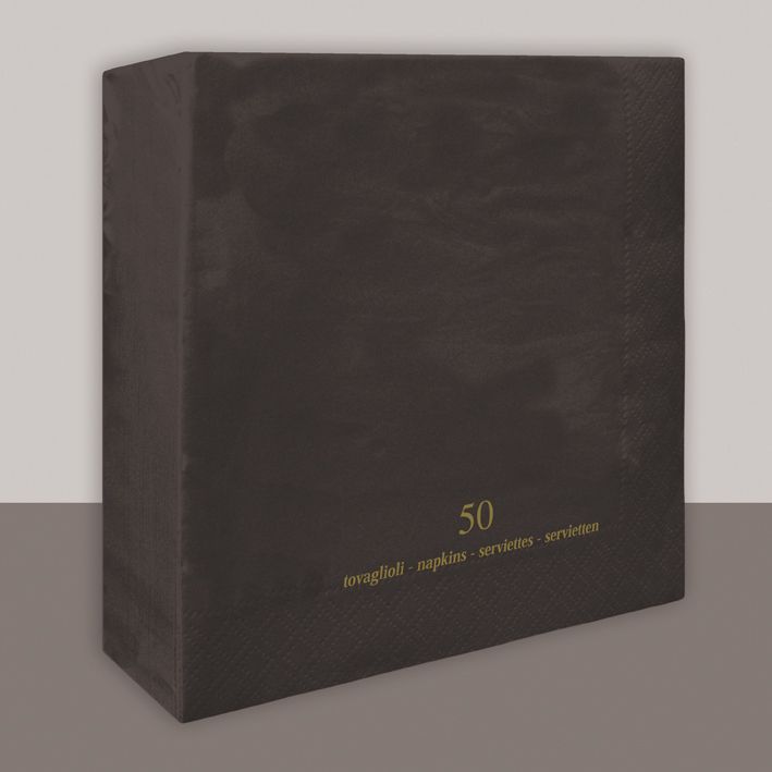 Tovagliolo Nero 2 veli 33x33 cm  - Tirolix