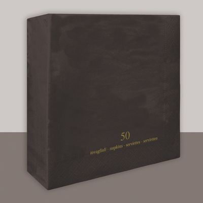 Tovagliolo Nero 2 veli 33x33 cm  - Tirolix