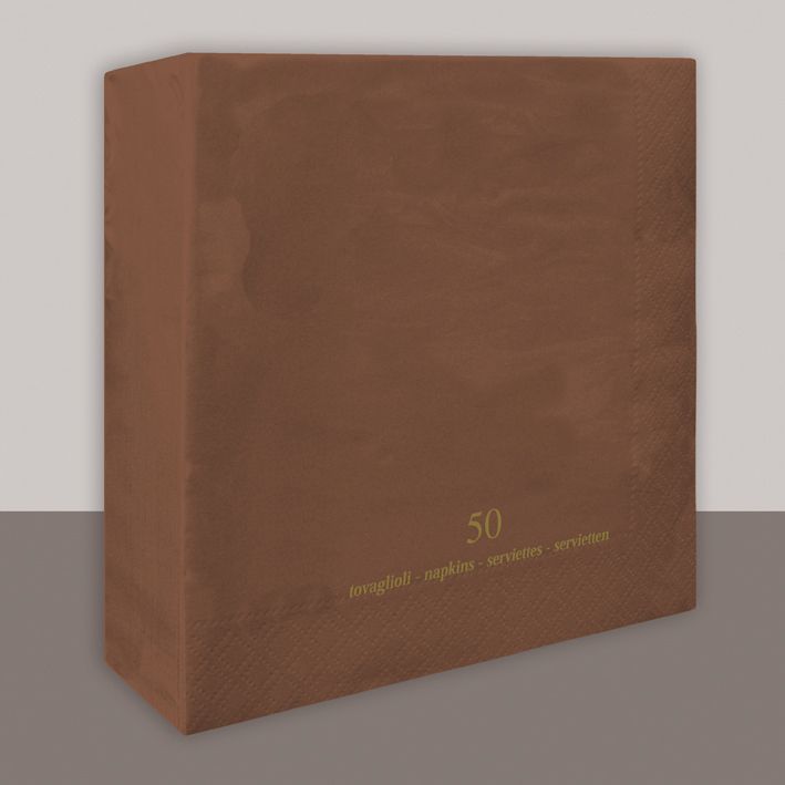 Tovagliolo Marrone 2 veli 33x33 cm- Tirolix