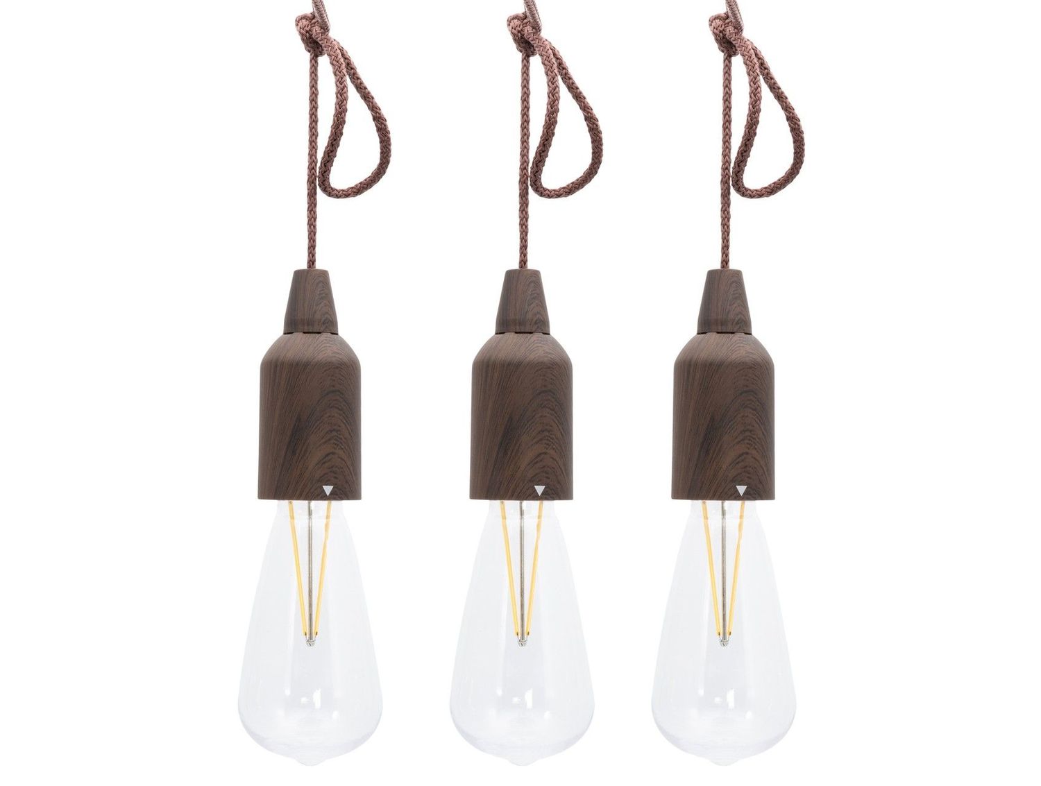 Securit - Set 3 lampade per ombrellone ricaricabili 7 x 22 cm Copenhagen
