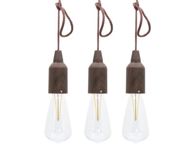 Securit - Set 3 lampade per ombrellone ricaricabili 7 x 22 cm Copenhagen