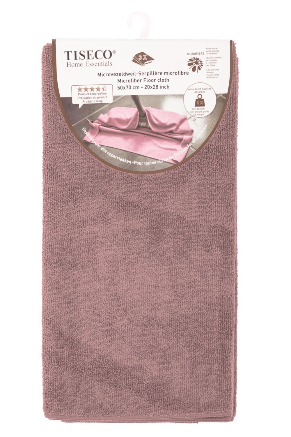 Panno in microfibra 3 pezzi 50 x 70 cm Rosa - Tirolix