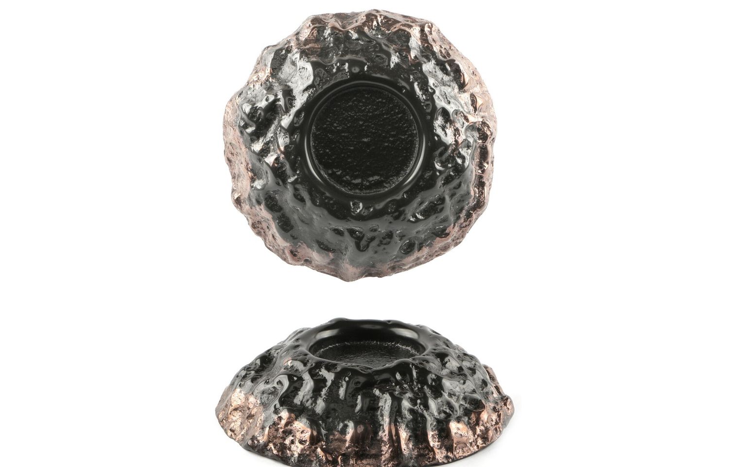 Feng - Piatto vulcano 28 cm Nero Rame Kratere