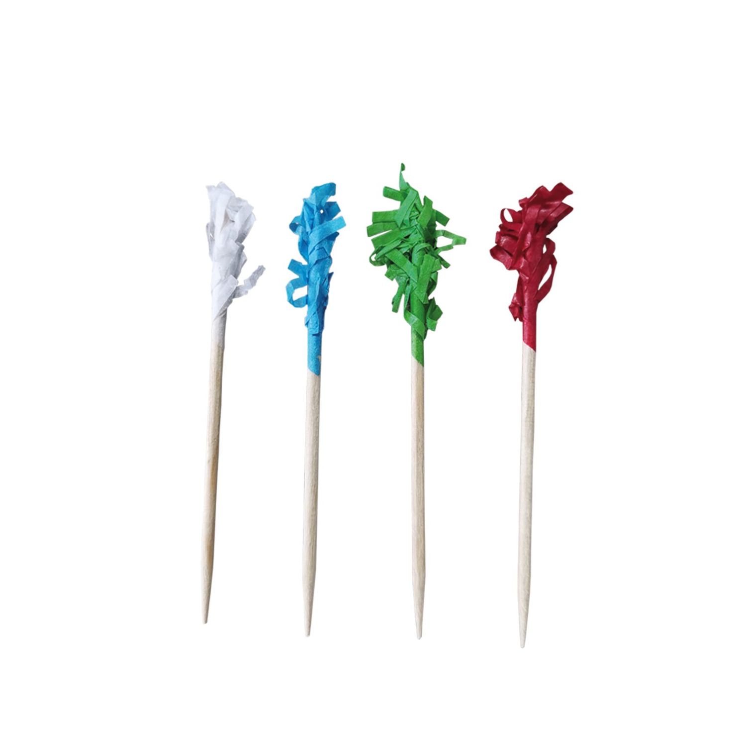 Byo - Spiedino frills colori assortiti in betulla 7 cm