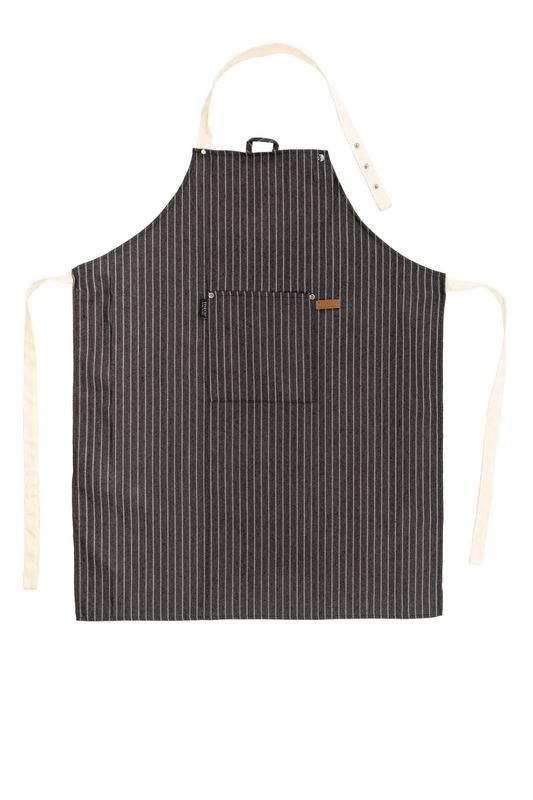 Grembiule a strisce 68 x 85 cm Nero - Tirolix