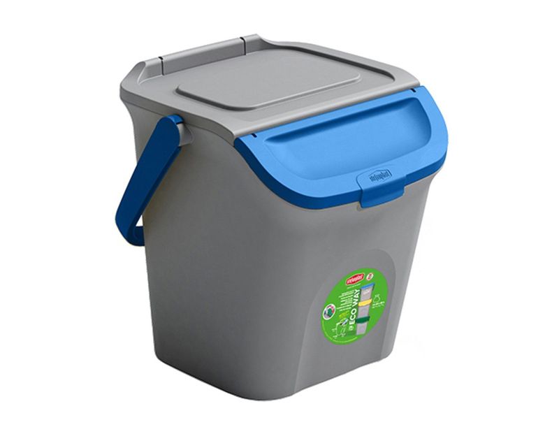 Pattumiera 28 l Grigio/Blu Eco Way - Stefanplast