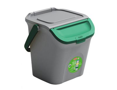 Pattumiera 28 l Grigio/Verde Eco Way - Stefanplast