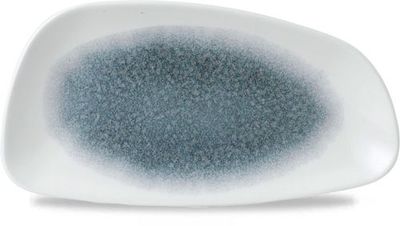 Churchill - Piatto geometrico 30 x 15,5 cm Raku Topaz Blue Studio Prints