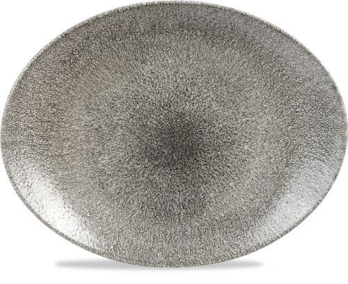 Churchill - Piatto ovale 31,7 x 25,5 cm Raku Quartz Black Studio Prints