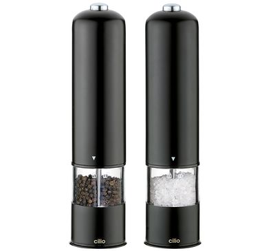 Set macina pepe e sale elettrico 23 cm Nero Bergamo - cilio