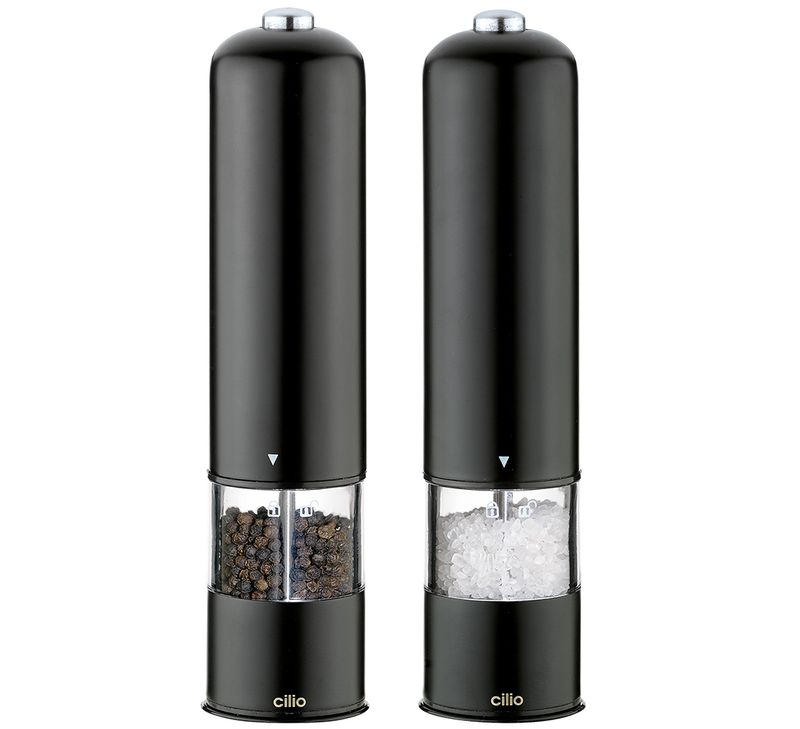 Set macina pepe e sale elettrico 23 cm Nero Bergamo - cilio