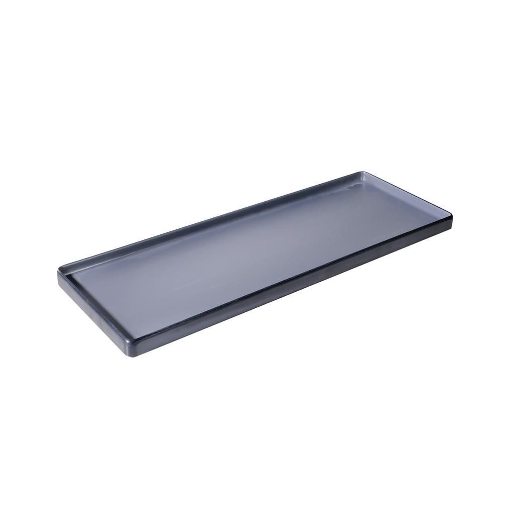 Tirolix - Piatto Rettangolare 33 x 15 cm Melamina Bicolor Grigio/Nero