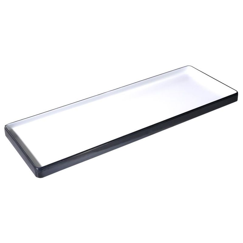 Tirolix - Piatto Rettangolare 50 x 18 cm Melamina Bicolor Bianco/Nero
