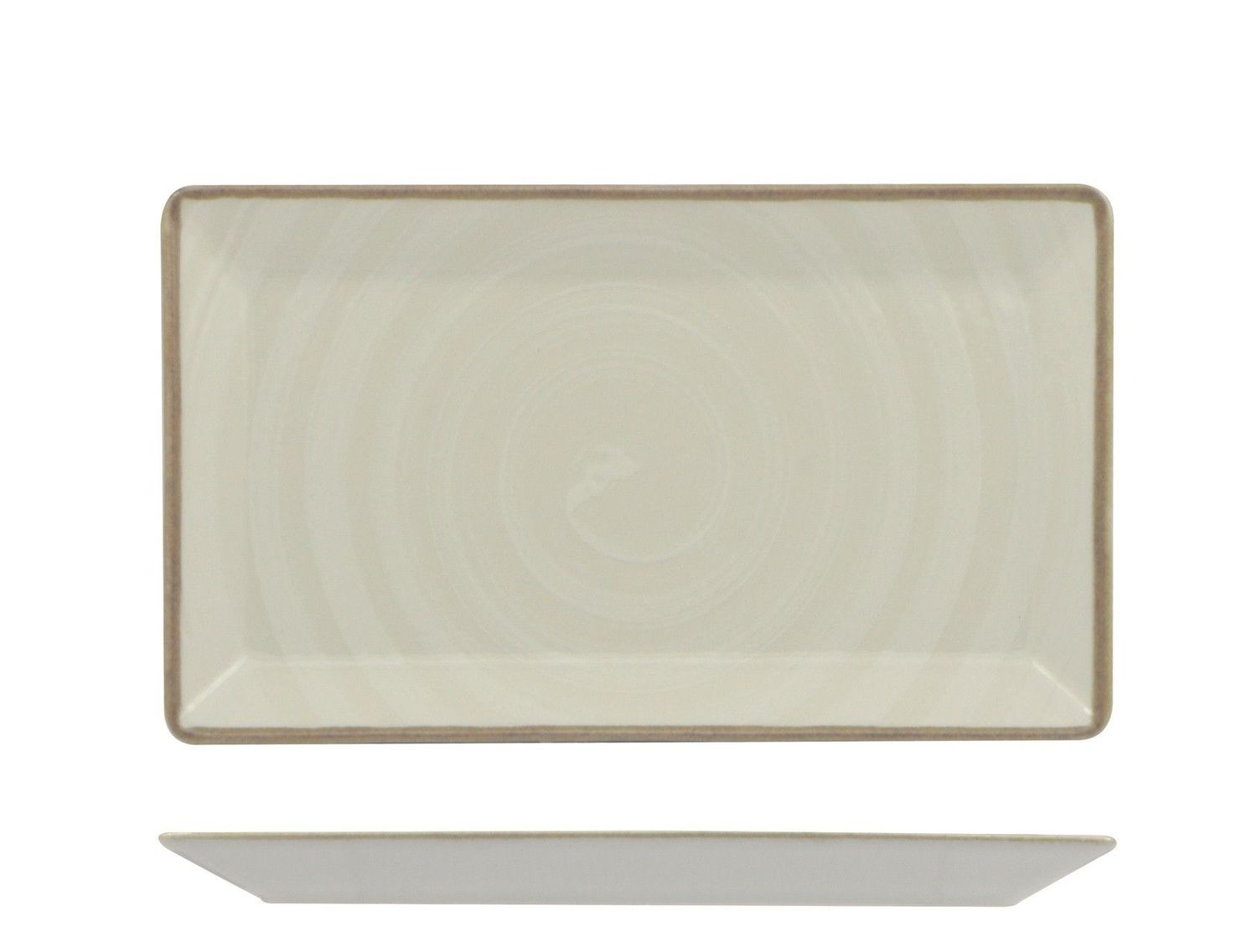 Saturnia - Piatto rettangolare 26 x 15 cm Vortex Bianco
