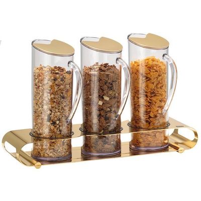 Frilich - Tre contenitori per muesli Gold 1,5 l Unison