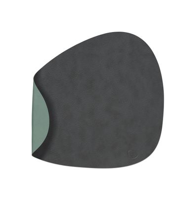 Lind DNA - Tovaglietta Double Curve Cloud anthracite/Nupo pastel green 37x44 cm
