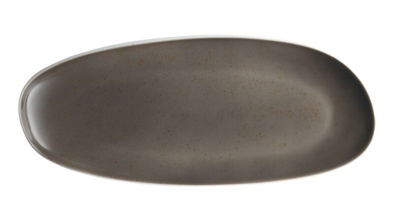 Schönwald - Piatto ovale asimmetrico 26 x 13 cm Unique Darkgrey Pottery
