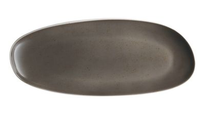 Schönwald - Piatto ovale asimmetrico 18 x 9 cm Unique Darkgrey Pottery