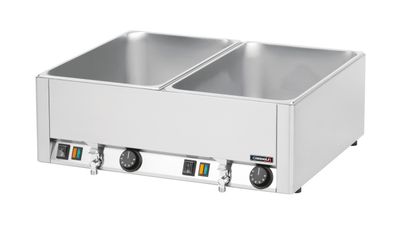 Casselin - Bagnomaria doppio con 2 rubinetti di scarico GN 1/1