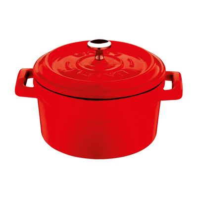 Paderno - Casseruola tonda con coperchio rossa 10 cm Ghisa smaltata