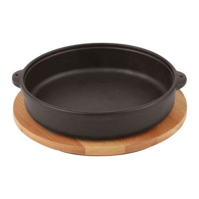 Paderno - Casseruola con tagliere legno 17 x 4 cm Ghisa Smaltata