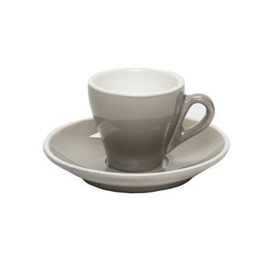 Tirolix - Tazze Caffè Con Piatto 8 cl Breakfast Grigio