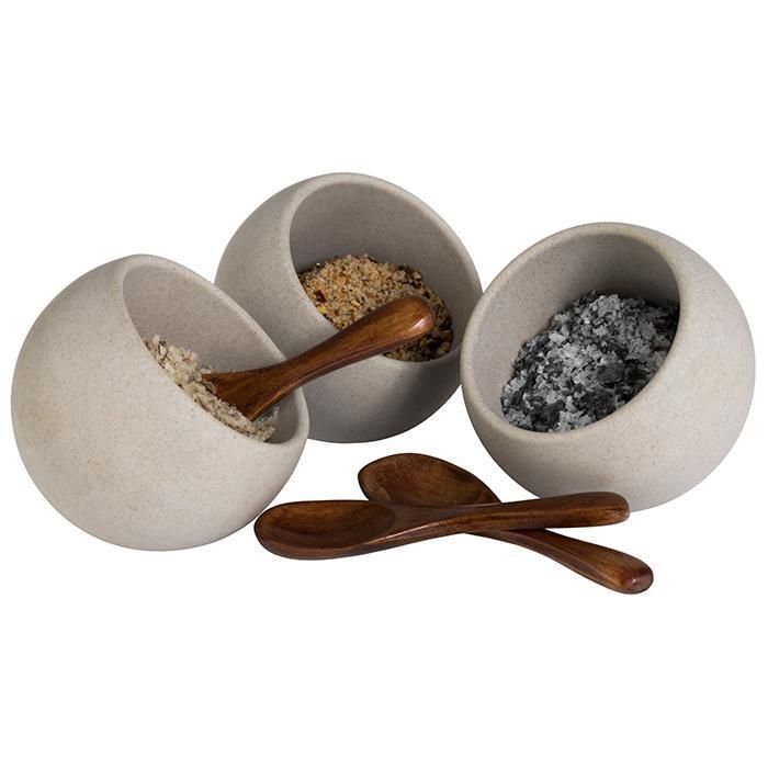 APS - Set portata con 3 ciotole &quot;Moon&quot; 8 cm Grigio