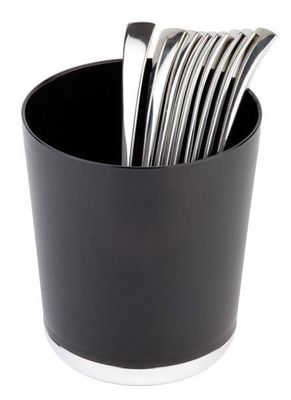 APS - Cestello Posate/Pattumiera da tavolo &quot;Base Chrome&quot; 13 cm Nero