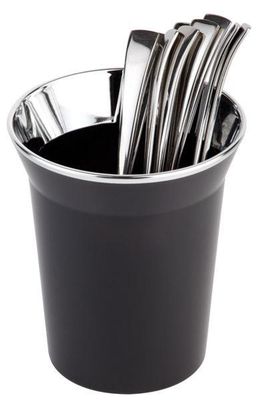 APS - Cestello Posate/Pattumiera da tavolo &quot;Top Chrome&quot; 13 cm Nero