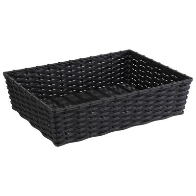 APS - Cesto rettangolare &quot;Wicker Look&quot; 29,5 x 39,5 cm Nero