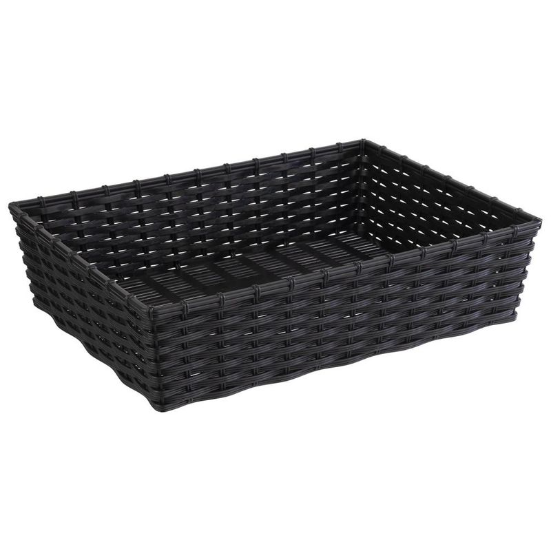 APS - Cesto rettangolare &quot;Wicker Look&quot; 29,5 x 39,5 cm Nero