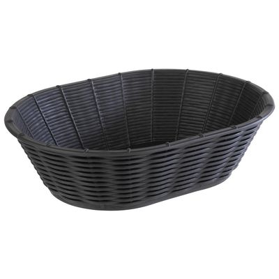 APS - Cesto ovale &quot;Wicker Look&quot; 17 x 23 cm Nero