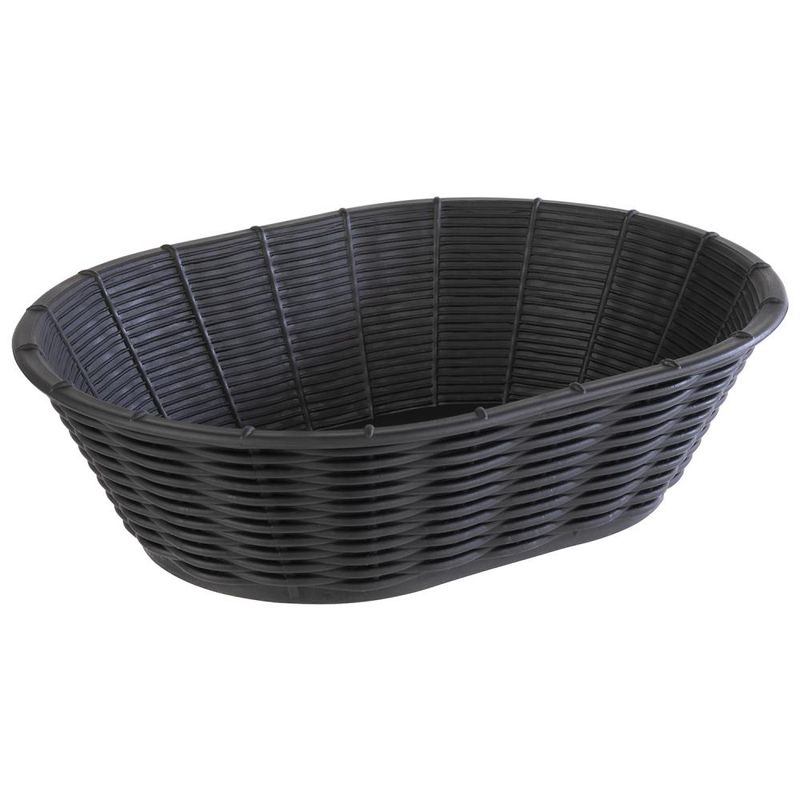 APS - Cesto ovale &quot;Wicker Look&quot; 17 x 23 cm Nero