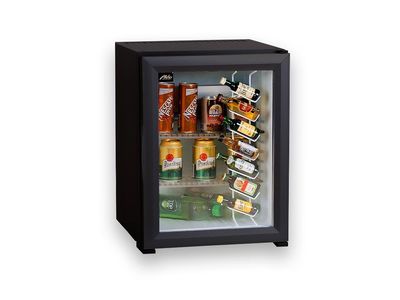 Tirolix - Minibar con porta a vetro 30 l Nero